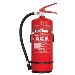 Poederblusser van 6 kg, van aluminium, voor gebruik op de marine, compleet met houder en manometer