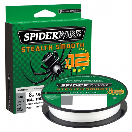 SpiderWire Stealth Smooth 12 Braid 0.23MM trecciato 150M TRNS