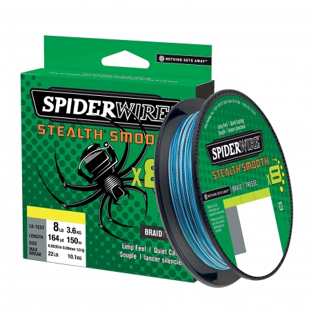 SpiderWire Stealth Smooth 8 Braid 0.13MM trecciato 300M BLCAM