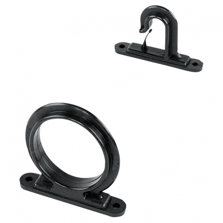 Soporte de varilla de descanso negro para montaje en la pared o en el techo
