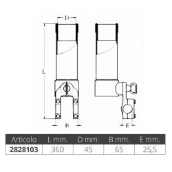 AISI 316 stainless steel swivel rod holder for pulpits 2