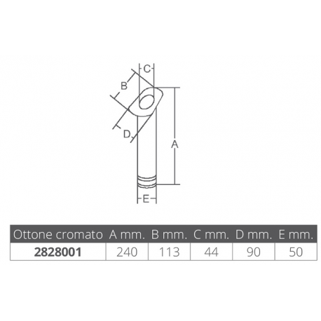 Portacanna ad incasso 30° completo di tappo