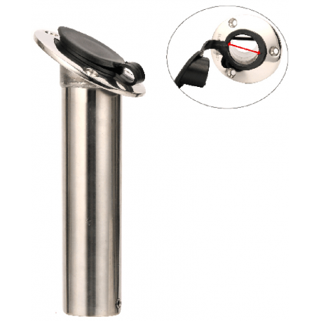 Built-in rod holder inclined at 30°.