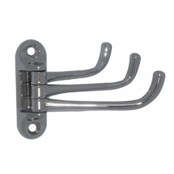 Perchero de acero inoxidable AISI 316 con 3 ganchos
