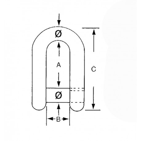 AISI 316 stainless steel straight shackle