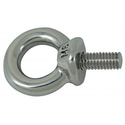 Boulon à œil circulaire en acier inoxydable AISI 316 avec tige filetée
