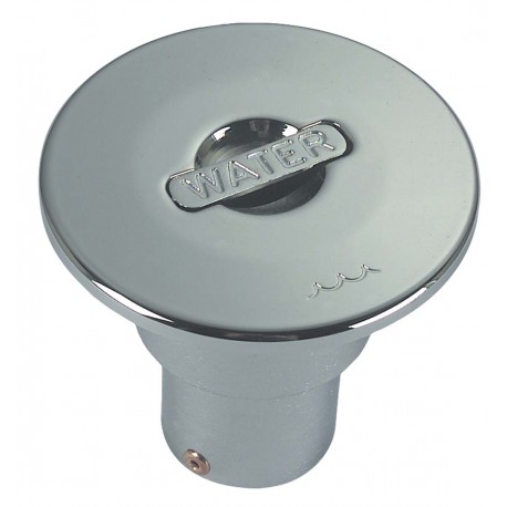 Flush chrome-plated brass water filler cap with special concealed opening