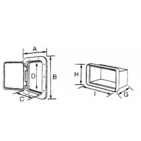 Sportello con contenitore calpestabile apertura a 180° o con sportello rimovibile