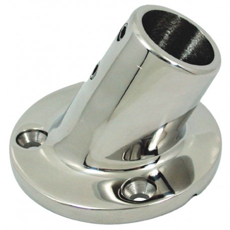 Round micro-cast base inclined at 60° in mirror-polished AISI 316 stainless steel
