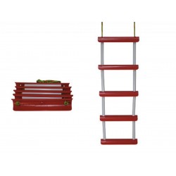 Escalera de cuerda con peldaños de policarbonato