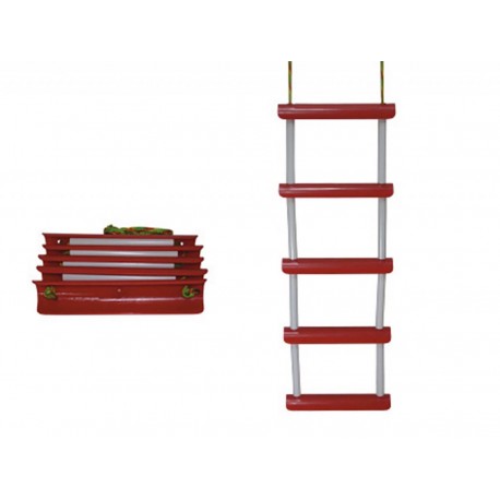 Escalera de cuerda con peldaños de policarbonato