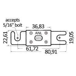 Fusible plaqué or ANL 2