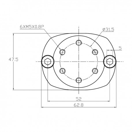 Clamp in stainless steel AISI 316 support for fixing accessories on pulpits or roll-bars