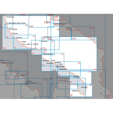 Nautical chart - Central and southern Adriatic Sea