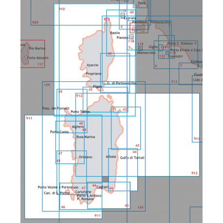 Carte nautique - Corse et Sardaigne