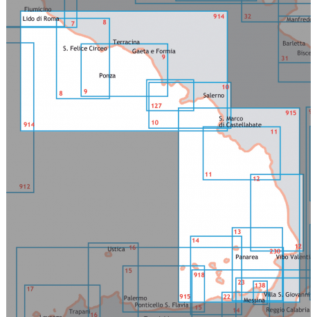 Nautical chart - Central and southern Tyrrhenian Sea