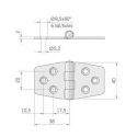 Kuusikulmainen sarana 76x40 mm