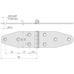 Scharnier mm.180x40 2