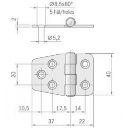 Scharnier mm.59x40 2