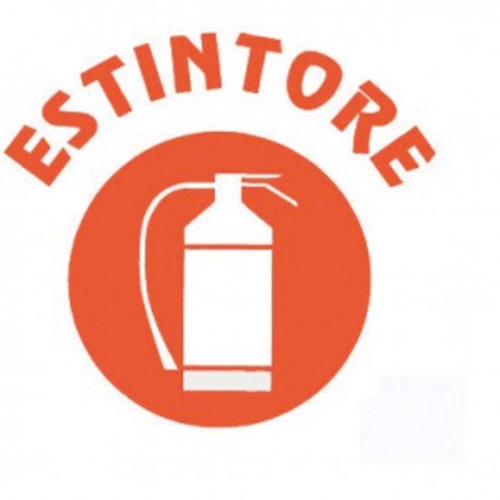 Cartel adhesivo de extintor