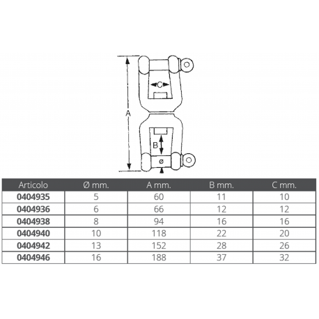 Stainless steel shackle swivel