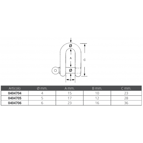 Flat straight shackle