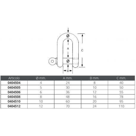 Crooked stainless steel shackle