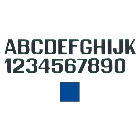 Lettere e numeri azzurre mm.150