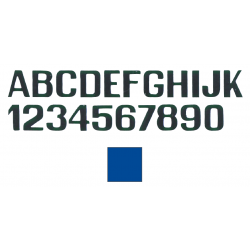 Siniset kirjaimet ja numerot 200 mm