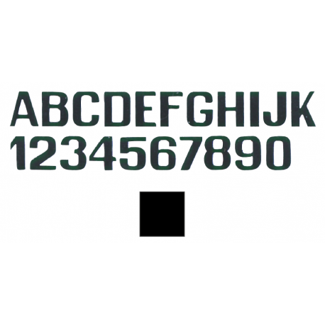 Letras y números negros mm.200