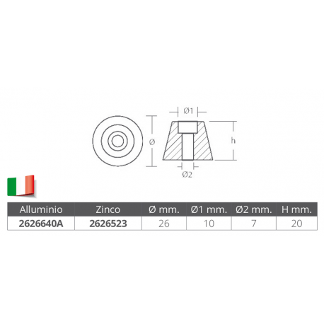 Nosepiece for Volvo bow thrust side power-sleipner