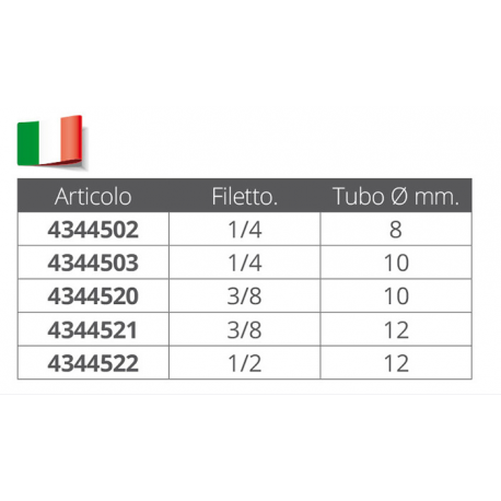 Raccordo dritto in ottone