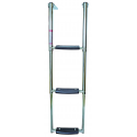 Telescopic ladder with wide steps
