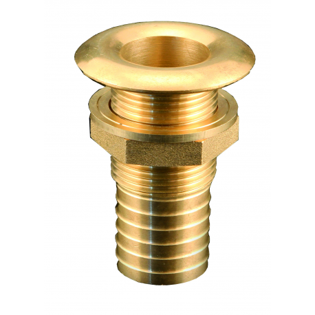 Polished brass sea drain with hose connection