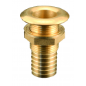 Polished brass sea drain with hose connection