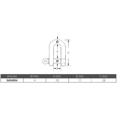 Stainless steel flat shackle