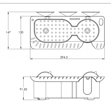 Kunststoffbehälter mm.294x91x147