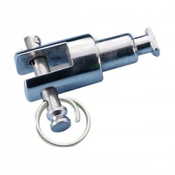 Soporte de acero inoxidable con horquilla para toldos y marquesinas.