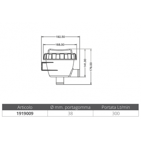 Filtro acqua in plastica lt.300/h