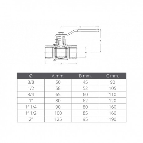 Vanne à bille en acier inoxydable AISI 316
