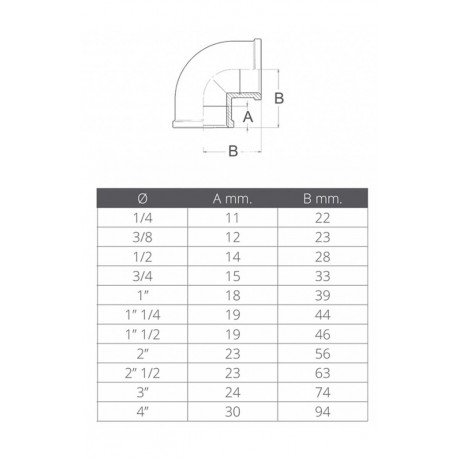 90° female-female bend