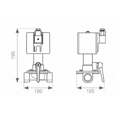 Magnetventil aus vernickeltem Messing und Edelstahl