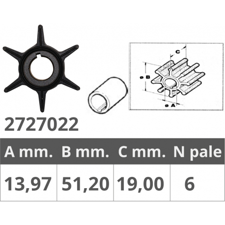 Yamaha 2t 20-25 hk impeller