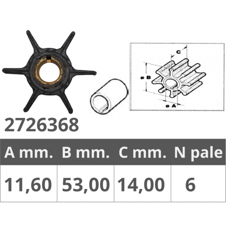Roue yamaha/selva 4t 6-8 hp
