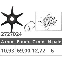 Impeller johnson/ev. 2t 3-7,5 hp