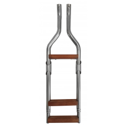 Wooden ladder with 3 steps for planking