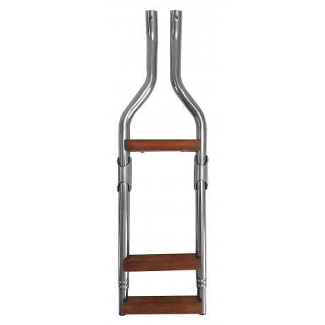 Wooden ladder with 3 steps for planking