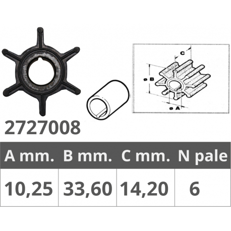 Mercury 2t Tohatsu 2/4t impeller