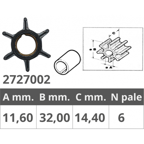 Mercury 2t waaier van 4 tot 9 pk