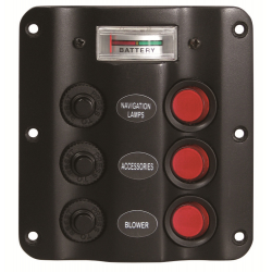 3-schakelaarpaneel met voltmeter